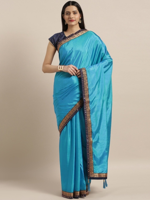 

Viva N Diva Blue & Gold-Coloured Saree