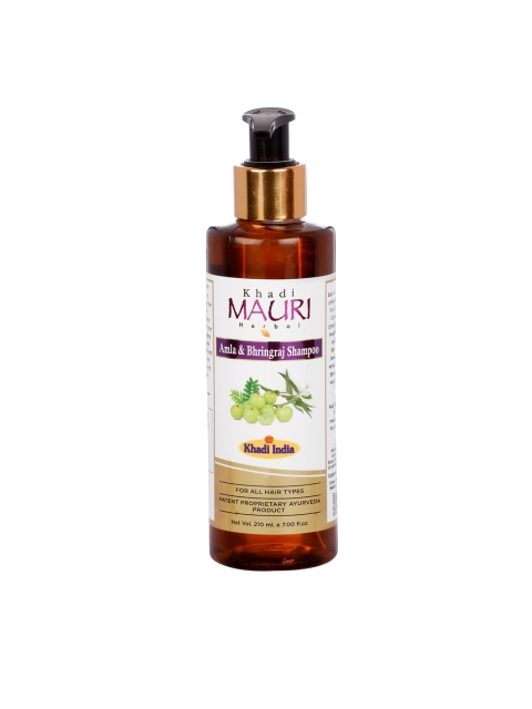 

Khadi Mauri Herbal Amla & Bhringraj Shampoo 210 ml, Brown