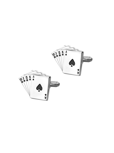 

Tossido Silver-Toned Cards-Shaped Cufflinks