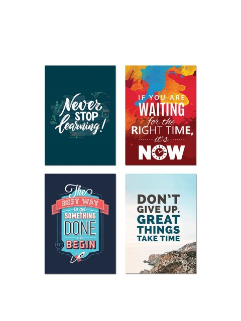 

Ferns 'N' Petals Set Of 4 Motivational Quotes Wall Posters, Multi