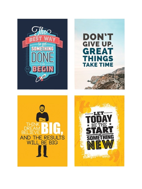 

Ferns N Petals Set Of 4 Motivational Quotes Wall Posters, Multi