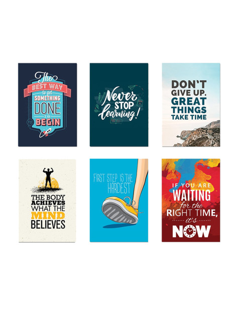 

Ferns 'N' Petals Set Of 6 Motivational Quotes Wall Posters, Multi