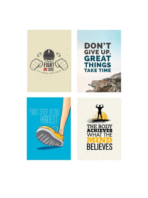 

Ferns 'N' Petals Set Of 4 Motivational Quotes Wall Posters, Multi