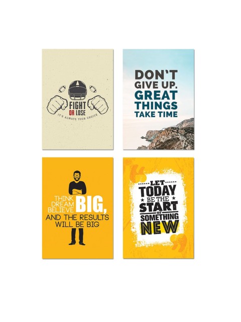 

Ferns 'N' Petals Set Of 4 Motivational Quotes Wall Posters, Multi
