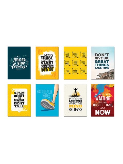 

Ferns 'N' Petals Set Of 9 Motivational Quotes Wall Posters, Multi
