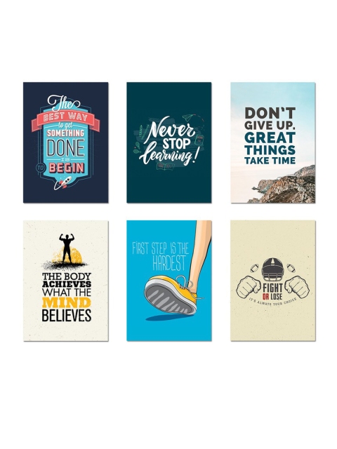 

Ferns N Petals Set Of 6 Motivational Quotes Wall Posters, Multi