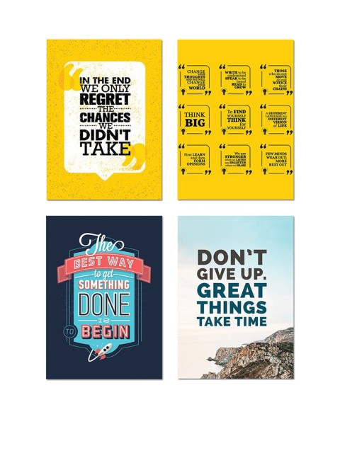 

Ferns 'N' Petals Set Of 4 Motivational Quotes Wall Posters, Multi