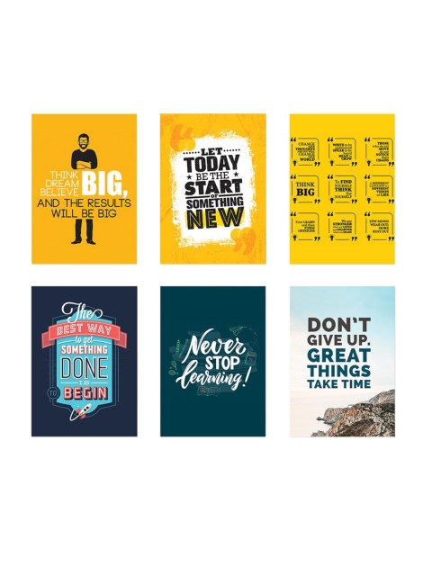 

Ferns 'N' Petals Set Of 6 Motivational Quotes Wall Posters, Multi