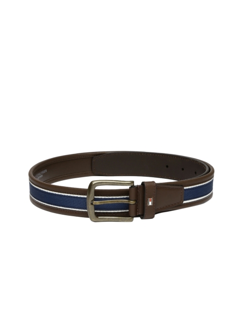 

Tommy Hilfiger Men Brown & Navy Genuine Leather Belt