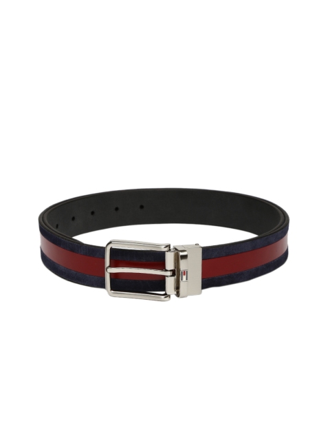 

Tommy Hilfiger Men Red & Navy Genuine Leather Belt