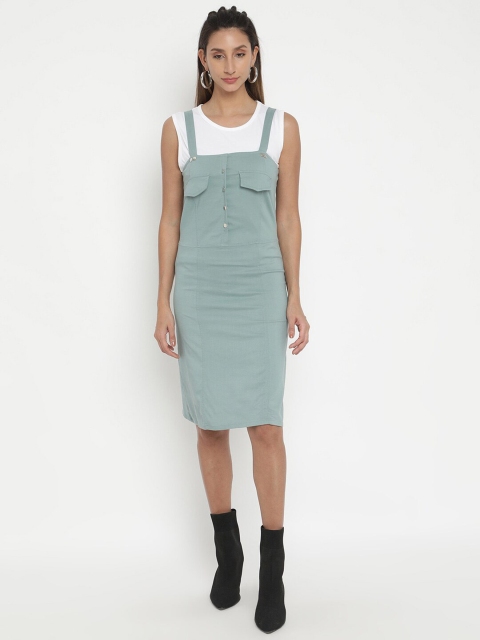 

V2 Value & Variety Green Pinafore Dress