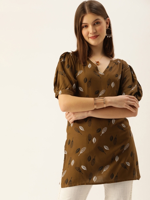 

COUPER & COLL Brown Floral Printed Kurti