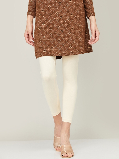 

Melange by Lifestyle Off-White Cotton Leggings