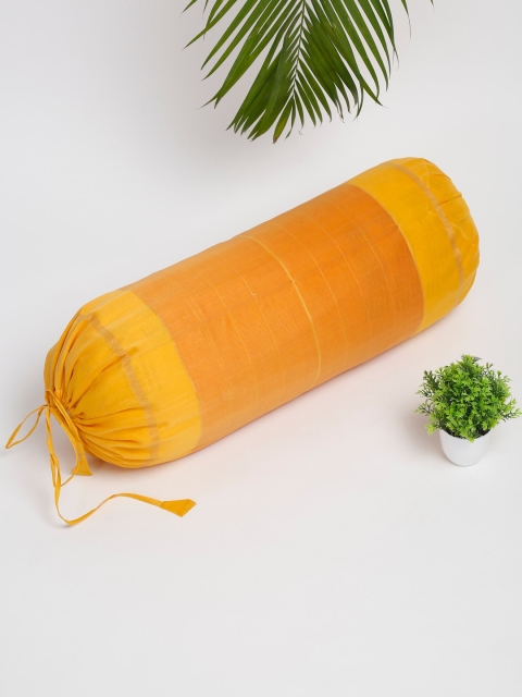 

Fabindia Yellow Solid Bolster Cover