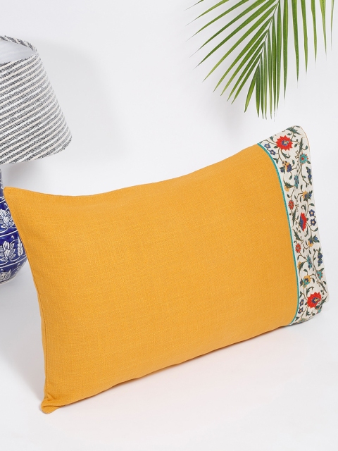 

Fabindia Orange Printed Cotton Pillow Cover