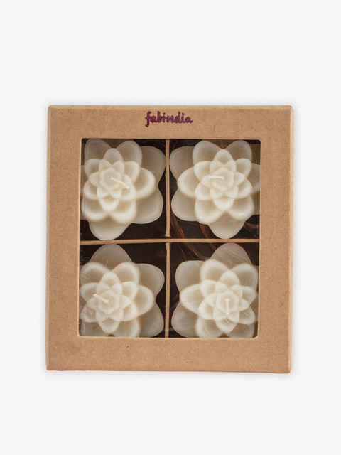 

Fabindia Set Of 4 White Floating Candle