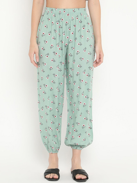 

V2 Value & Variety Women Green & White Printed Harem Pants