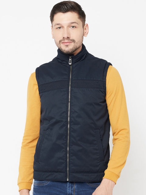 

METTLE Men Navy Blue Tailored Jacket