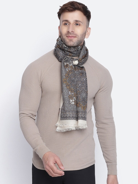 

SHINGORA Men Black Printed Wool Silk Muffler