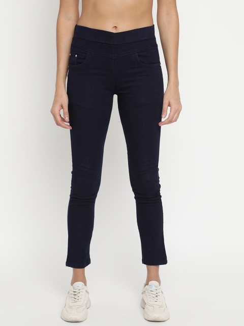

V2 Value & Variety Women Navy Blue Solid Cotton Jeggings