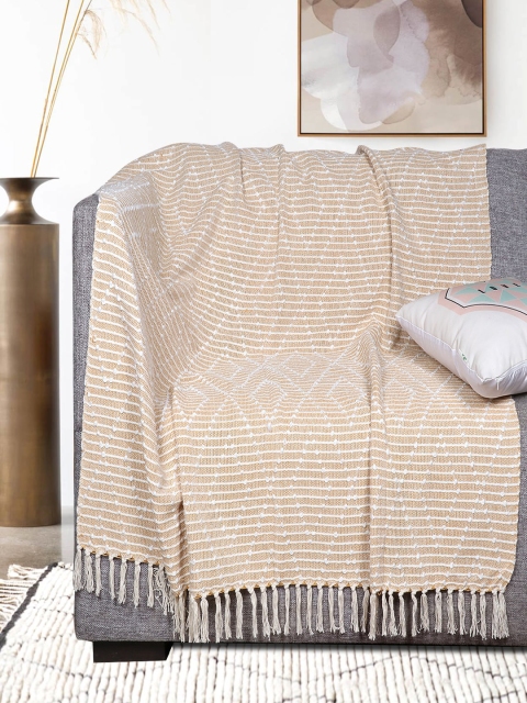 

KICA Yellow Striped 2 Seater Cotton Sofa Throws