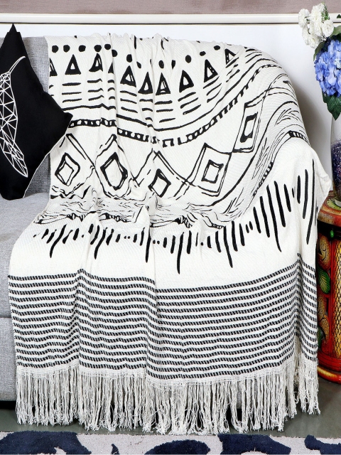 

KICA Black & White Printed 2 Seater Sofa Throws