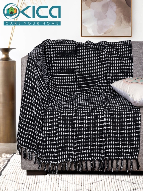 

KICA Black Super Soft Cotton Decorative 2 Seater Sofa Throws