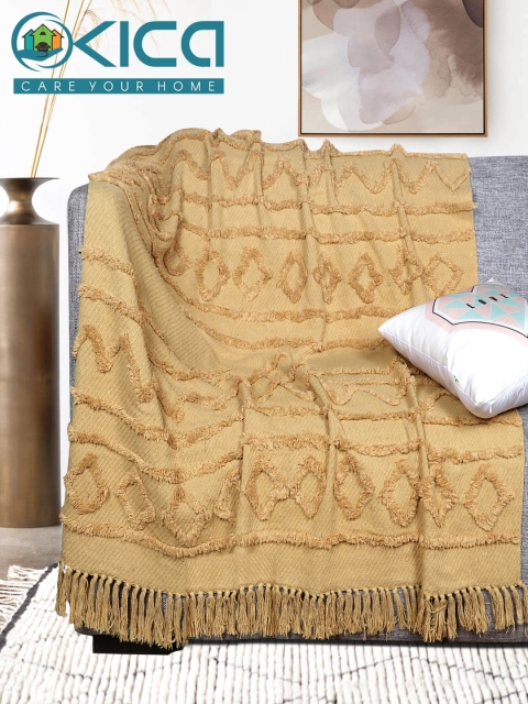 

KICA Yellow Super Soft Cotton Decorative 2 Seater Sofa Throws