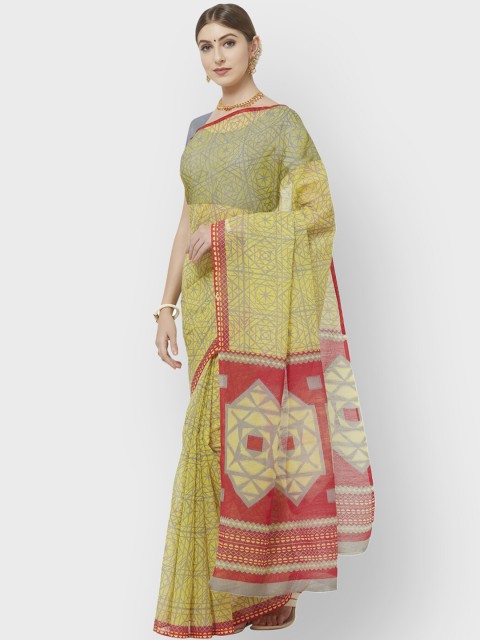 

Viva N Diva Yellow & Red Printed Saree