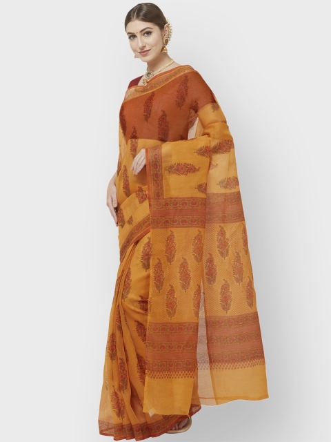 

Viva N Diva Mustard & Maroon Ethnic Motifs Saree