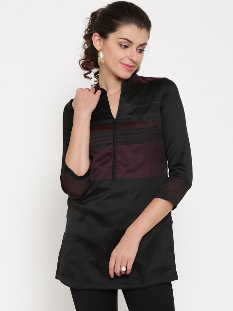 

Biba Black Woven Design Kurti