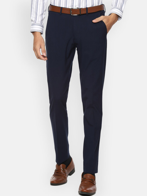 

Louis Philippe Men Navy Blue Slim Fit Formal Trousers