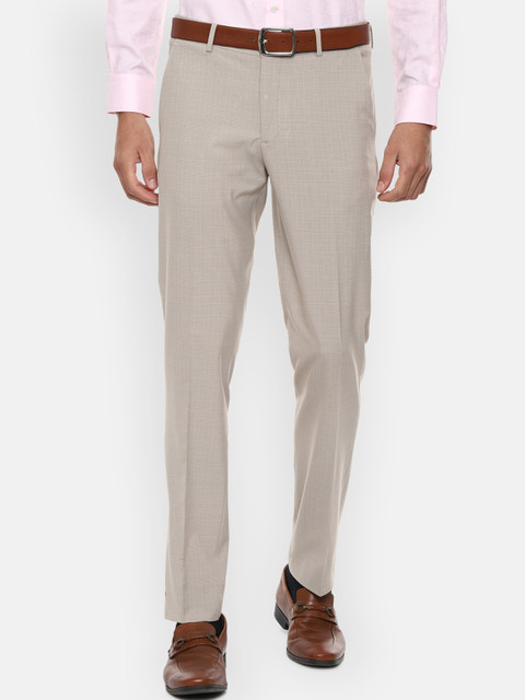 

Louis Philippe Men Beige Slim Fit Formal Trousers