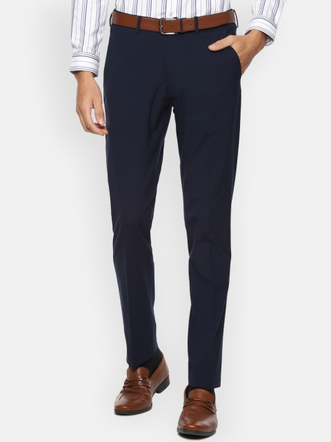 

Louis Philippe Men Navy Blue Slim Fit Formal Trousers