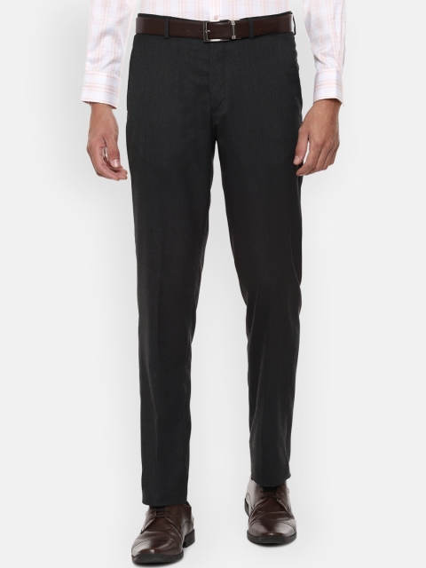 

Louis Philippe Men Black Textured Formal Trousers