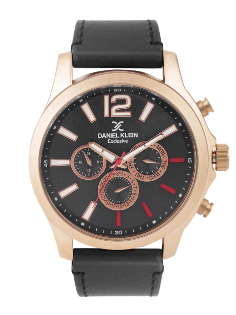

Daniel Klein Exclusive Men Gunmetal-Toned Multifunction Dial Watch DK11118-3, Metallic
