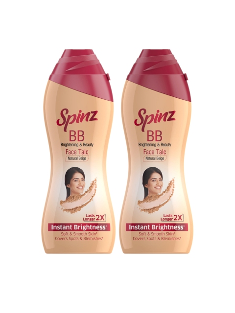 

Spinz BB Brightening & Beauty Face Talc for Instant Brightness 80 g Pack of 2, Cream