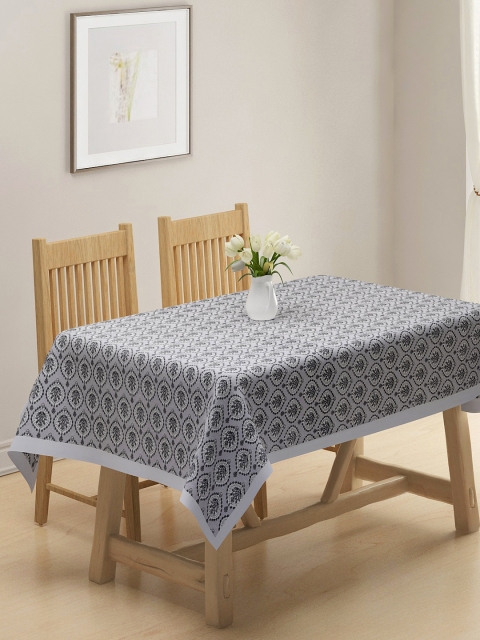 

Rajasthan Decor Grey & White Printed Pure Cotton Table Cover