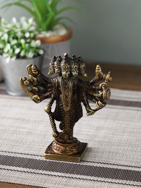 

Aapno Rajasthan Brown God Panchmukhi Hanuman Handcrafted Figurine Showpiece