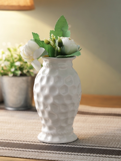 

TAYHAA White Textured Ceramic Vase