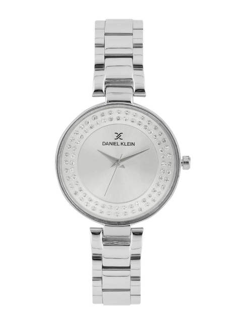 

Daniel Klein Premium Women Silver-Toned Stone-Studded Dial Watch DK11181-3