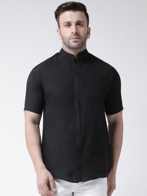 

KHADIO Men Black Opaque Casual Shirt