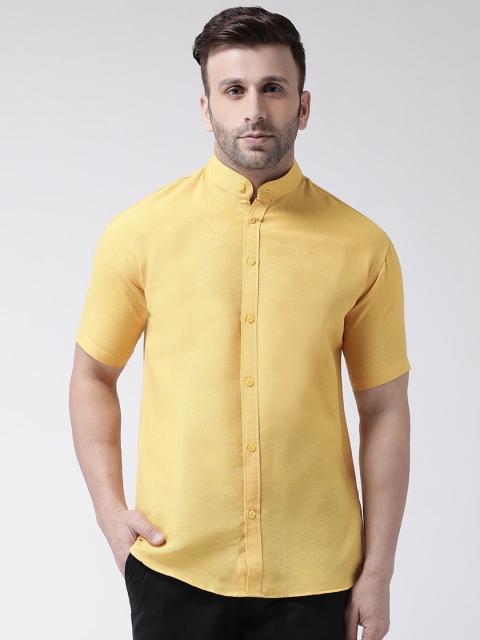 

KHADIO Men Yellow Opaque Casual Shirt