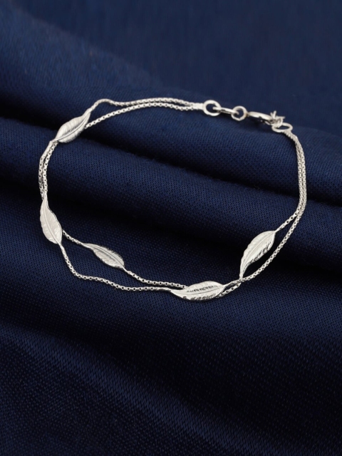 

VANBELLE Women Silver-Toned 925 Sterling Silver Rhodium-Plated Link Bracelet