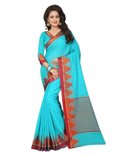 

Viva N Diva Blue & Orange Woven Design Jute Cotton Saree
