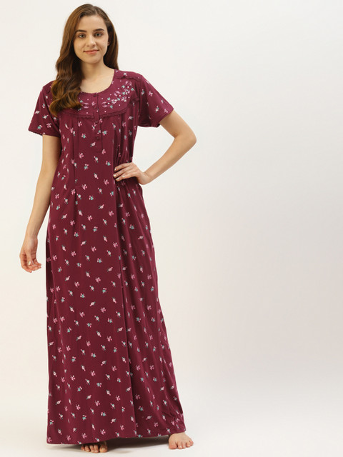 

Sweet Dreams Purple & Pink Floral Print Maxi Nightdress