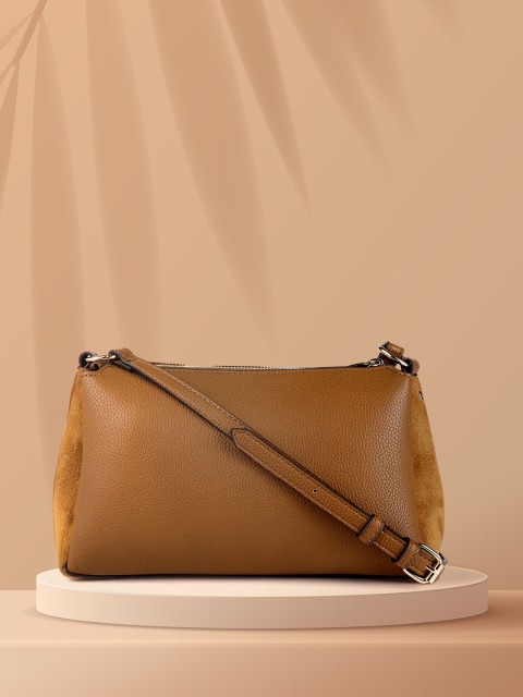 

Accessorize Tan Brown Textured Sofia Sling Bag
