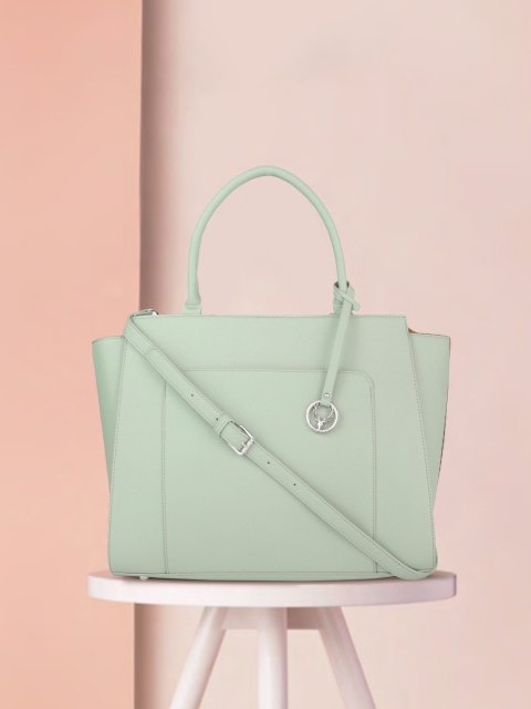 

Allen Solly Mint Green PU Structured Handheld Bag