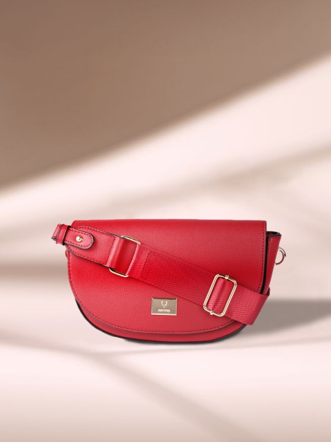 

Allen Solly Red PU Half Moon Sling Bag