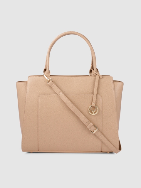 

Allen Solly Nude-Coloured PU Structured Handheld Bag